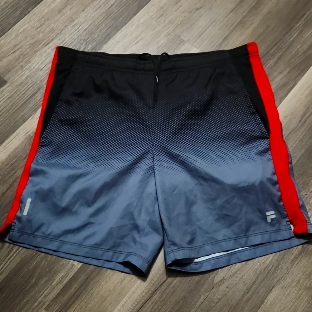 FILA  Swimtrunks Size Small Black and Red color EUC